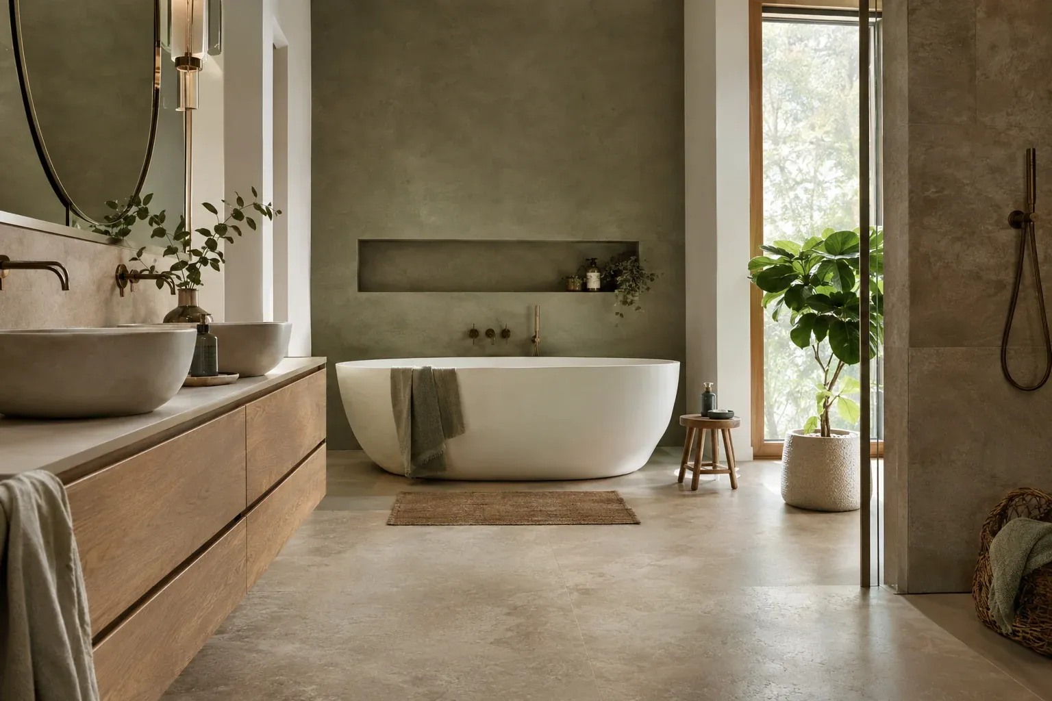 Badezimmer Ideen für Farben und Oberflächen