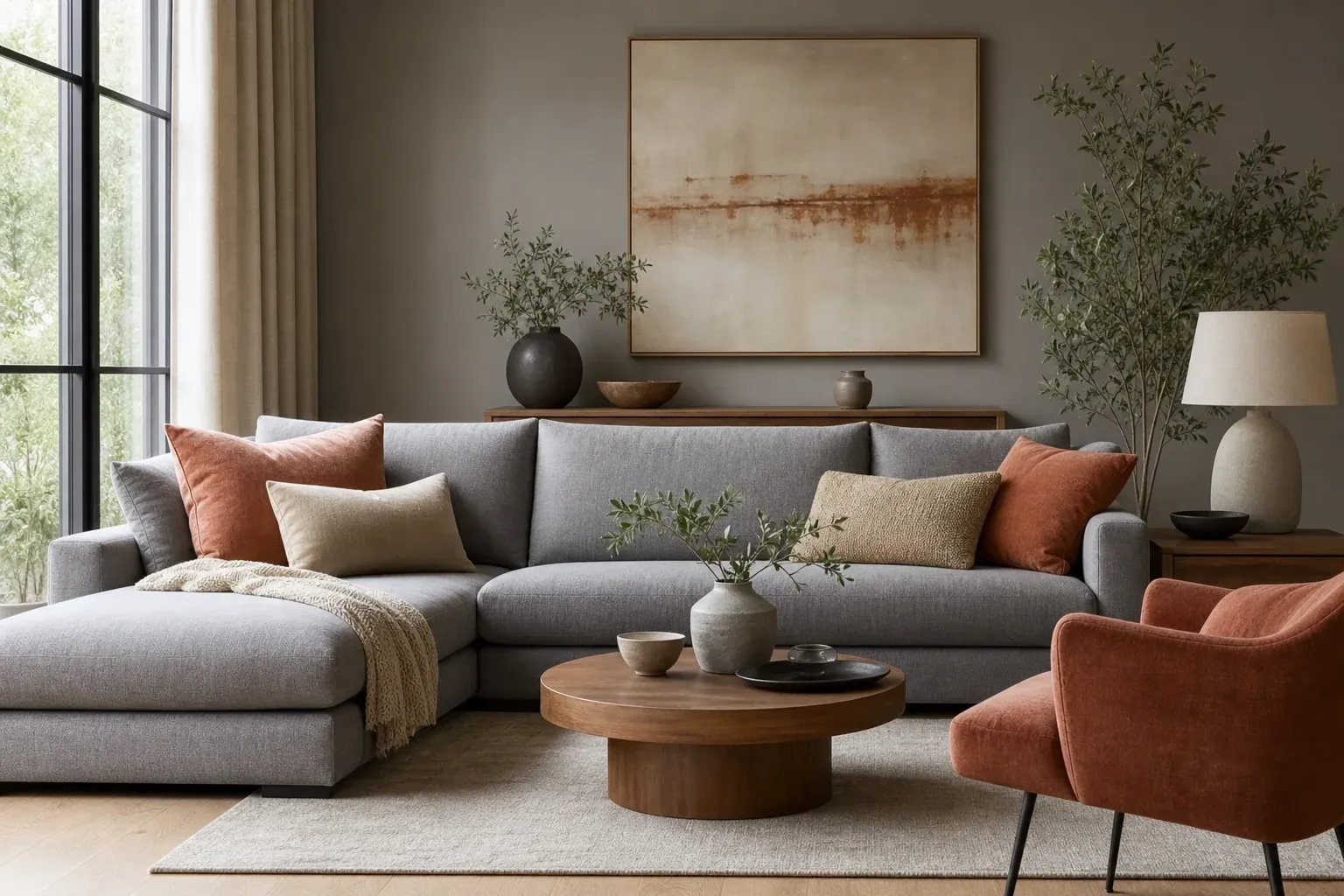 Welche Farbe passt zu Grau im Wohnzimmer?